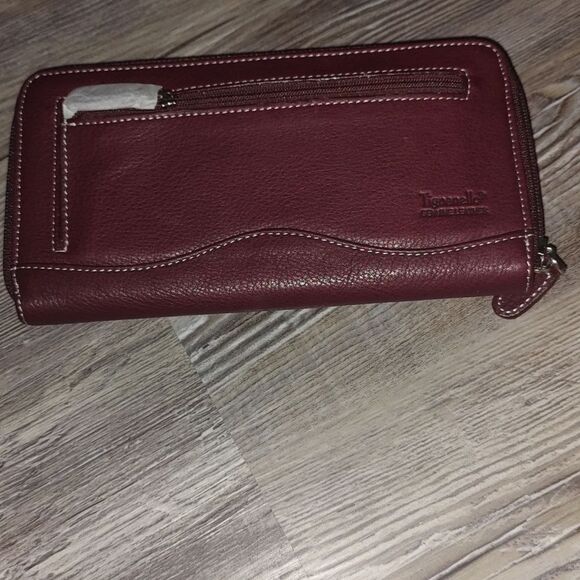 Tignanello leather deep reddish brown shoulder bag & matching wallet - Picture 11 of 13